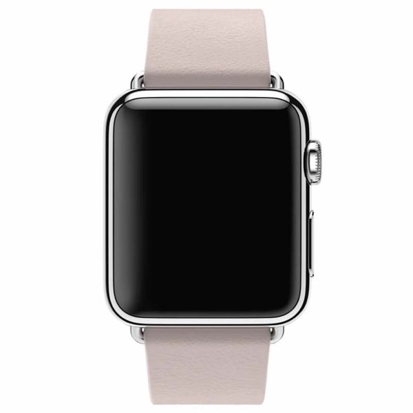 Apple Bracelet Leather Band Modern Buckle Apple Watch Series 1 t/m 9 / SE (38/40/41 mm) | Series 10 / 11 (42 mm) - Taille M - Blush
