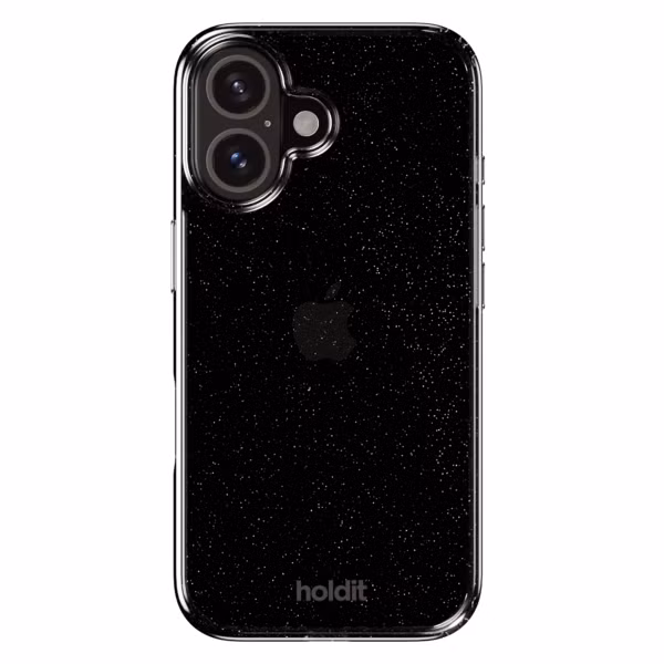 Holdit Coque Pailletée Apple iPhone 16 - Noir