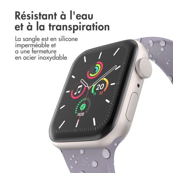 imoshion Bracelet en silicone⁺ Apple Watch Series 1 t/m 9 / SE (38/40/41 mm) | Series 10 / 11 (42 mm) - Taille S/M - Lavender