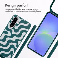 imoshion Coque design en silicone avec cordon Samsung Galaxy A36 / A56 - Petrol Green Groovy