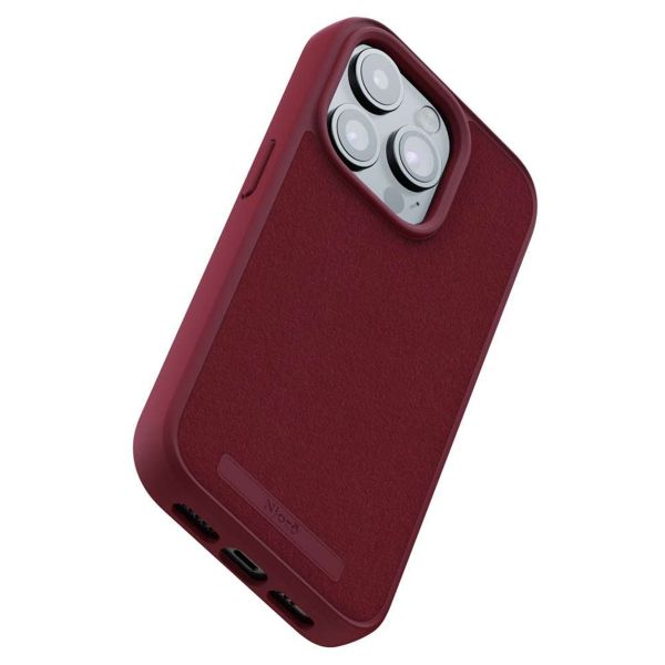 Njorð Collections Coque daim Comfort+ MagSafe iPhone 15 Pro - Red