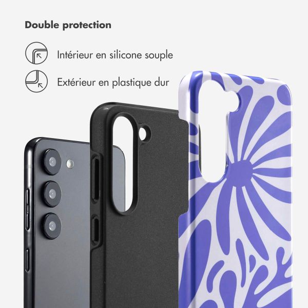 Selencia Coque arrière Vivid Samsung Galaxy S23 - Modern Bloom Sapphire Blue