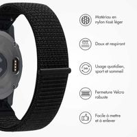 imoshion Bracelet QuickFit® en nylon  - Connexion Garmin 20 mm - Taille L/XL - Noir