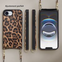 Selencia Coque de télephone Nova avec cordon et porte-cartes Apple iPhone 16e - Leopard
