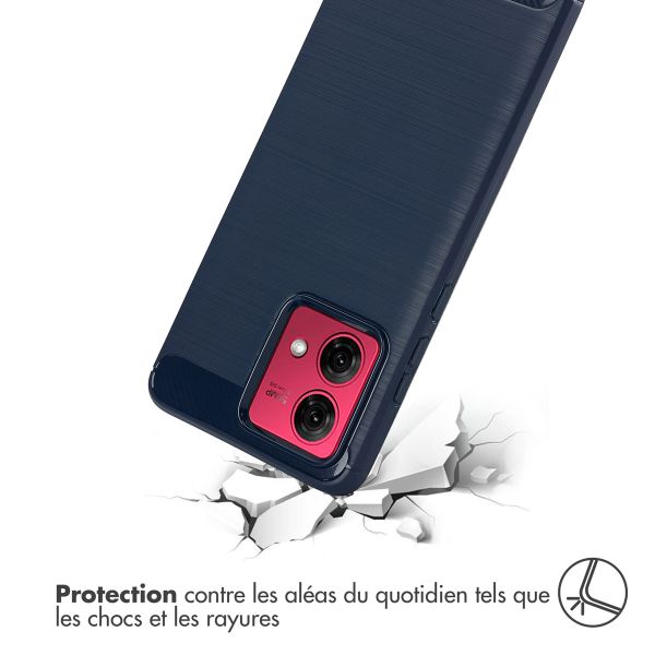 imoshion Coque Brushed Motorola Moto G84 - Bleu foncé