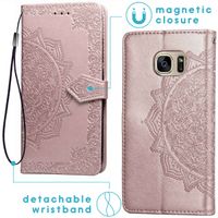 imoshion Etui de téléphone portefeuille Mandala Samsung Galaxy S7 - Rose Dorée