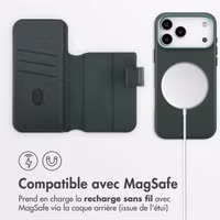 Accezz Étui de télephone portefeuille en cuir 2-en-1 avec MagSafe Apple iPhone 17 Pro Max - Cedar Green