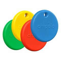 Chipolo POP Bluetooth Tracker - Pack de 4 - Rouge, Bleu, Jaune, Vert