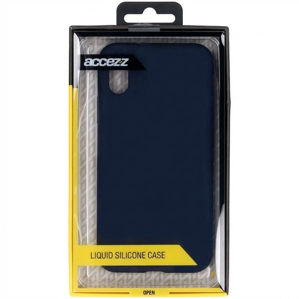 Accezz Coque Liquid Silicone Apple iPhone X / Xs - Bleu foncé