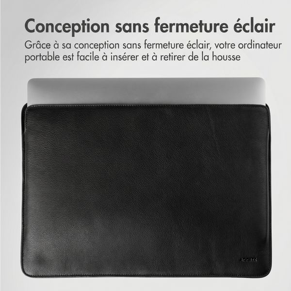 Accezz Leather Pochette ordinateur Apple MacBook 13 pouces - Noir