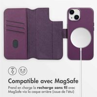 Accezz Étui de télephone portefeuille en cuir 2-en-1 avec MagSafe Apple iPhone 14 - Heath Purple