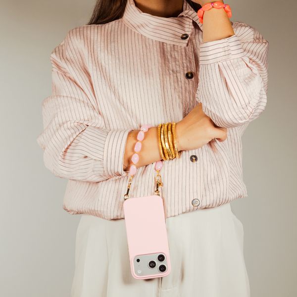 Selencia Coque arrière Rivièra avec MagSafe avec crochets amovibles iPhone 12 / 12 Pro - Sorbet Pink