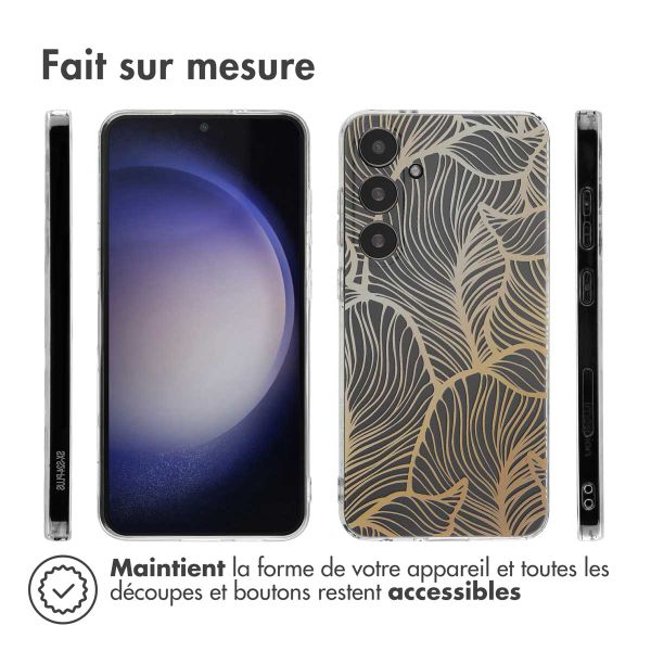 imoshion Coque Design Samsung Galaxy S24 Plus - Golden Leaves Transparent