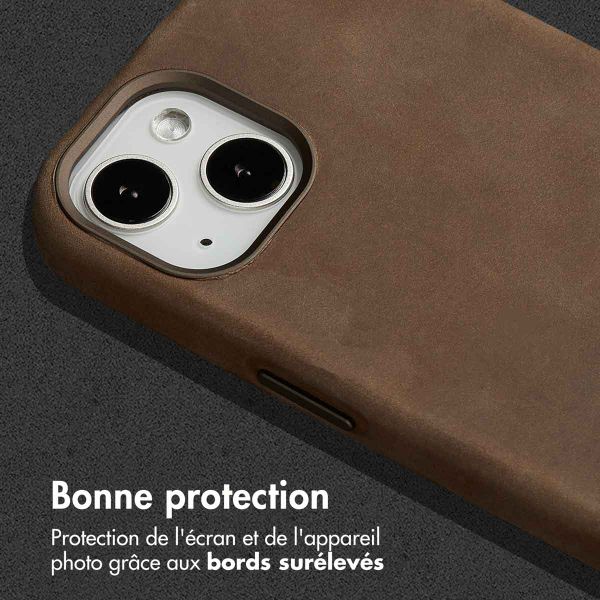 Accezz Coque MagSafe en cuir vintage Apple iPhone 13 - Rustic Brown