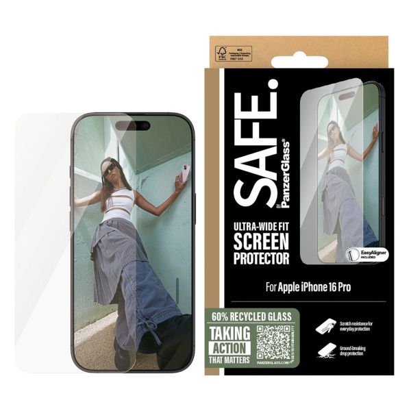 SAFE by PanzerGlass Protection d'écran Ultra-Wide Fit iPhone 16 Pro