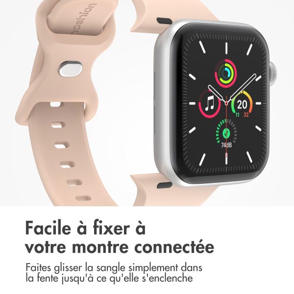 imoshion Bracelet en silicone⁺ Apple Watch Series 1 t/m 11 / SE / Ultra (44/45/46/49 mm) - Taille M/L - Sand Pink