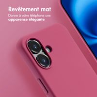 imoshion Coque arrière Color avec cordon amovible et MagSafe Apple iPhone 16 - Raspberry