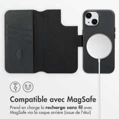 Accezz Étui de téléphone portefeuille en cuir 2-en-1 avec MagSafe Apple iPhone 15 - Onyx Black