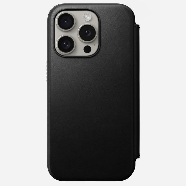 Nomad Étui de télephone portefeuille Modern Leather Folio Apple iPhone 15 Pro - Noir