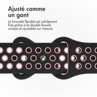 imoshion Bracelet Sport⁺ en silicone Apple Watch Series 1 - 9 / SE (38/40/41 mm) | Series 10 / 11 (42 mm) - Taille S/M - Black & Pink
