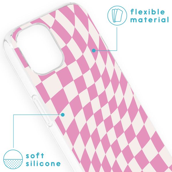 imoshion Coque Design iPhone 13 - Retro Pink Check