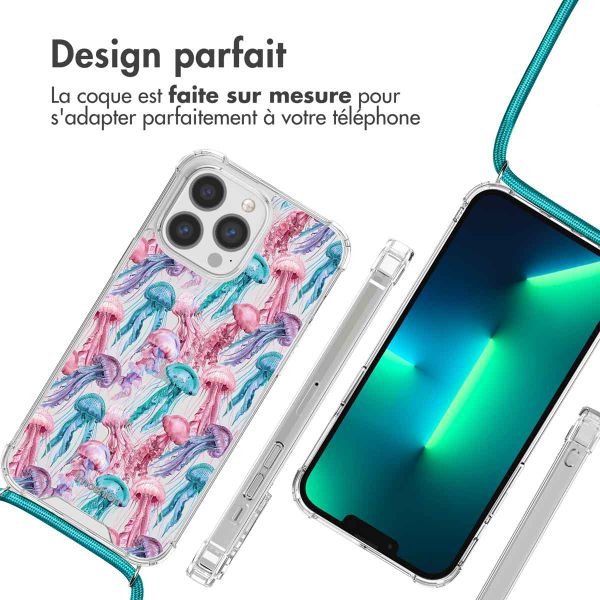 imoshion Coque Design avec cordon Apple iPhone 13 Pro Max - Jellyfish Watercolor