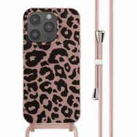 imoshion Coque design en silicone avec cordon Apple iPhone 14 Pro - Animal Pink