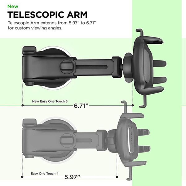 iOttie Easy One Touch 5 Car Mount - Support de téléphone pour voiture - Tableau de bord et pare-brise - Noir