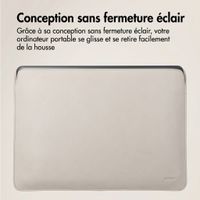 Accezz Leather Pochette ordinateur le Apple MacBook 15 pouces - Beige