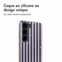 imoshion Coque design pour Samsung Galaxy S23 - Sparkle Lines Lavender