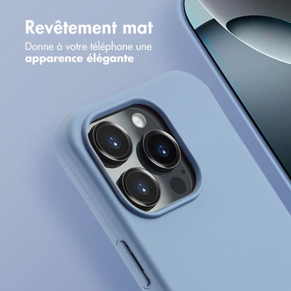 imoshion Coque arrière Color avec cordon amovible et MagSafe Apple iPhone 16 Pro - Ash Blue