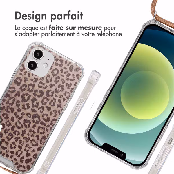imoshion Coque Design avec cordon Apple iPhone 12 (Pro) - Leopard Mood