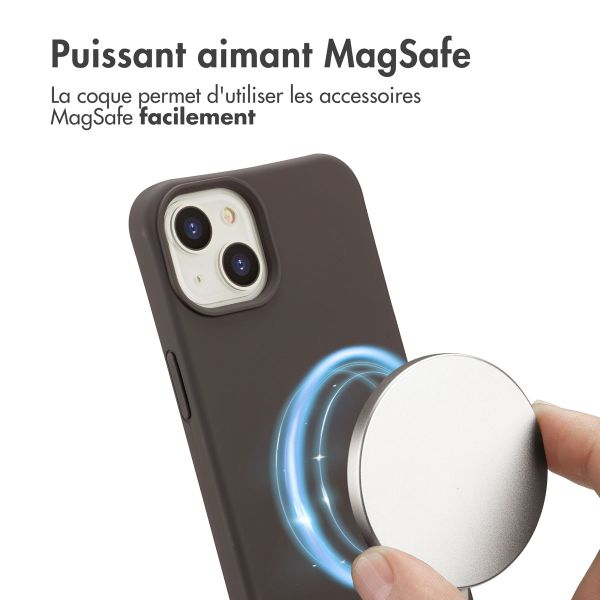 imoshion Coque arrière Color avec cordon amovible et MagSafe Apple iPhone 14 - Black Coffee
