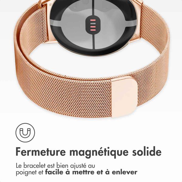 imoshion Bracelet magnétique milanais Google Pixel Watch / Watch 2 / Watch 3 / Watch 4 (41 mm) - Rose Doré