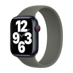 Apple Bracelet Boucle unique en Silicone Apple Watch | 44/45/46/49 mm - Taille 5 - Olive