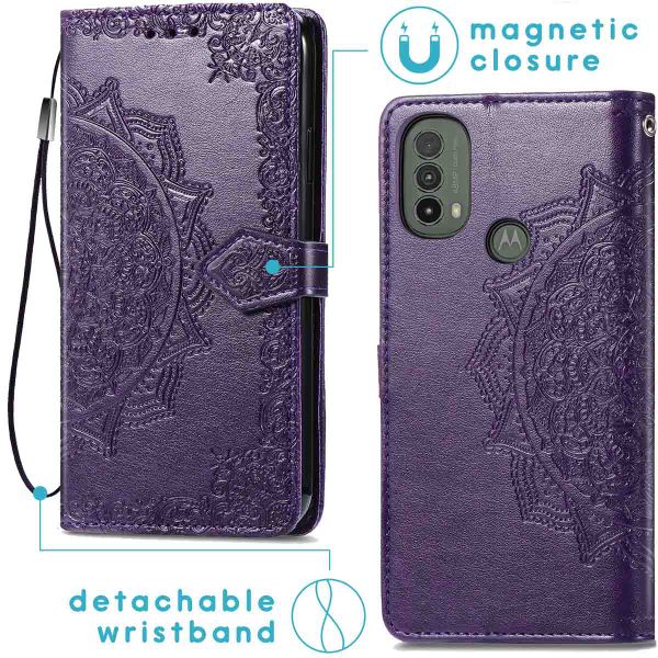 imoshion Etui de téléphone portefeuille Mandala Motorola Moto E30 / E40 - Violet