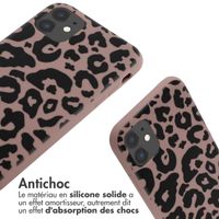 imoshion Coque design en silicone avec cordon Apple iPhone 11 - Animal Pink