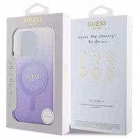 Guess Coque MagSafe IML Glitter Gradient Apple iPhone 16 Pro - Purple