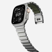 Nomad Bracelet Stratos Apple Watch | 44/45/46/49 mm - Forest Green / Natural Titanium