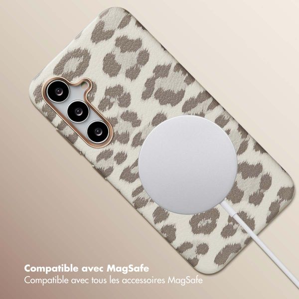 Selencia Coque Sabi imprimé panthère avec MagSafe Samsung Galaxy S24 - Soft Ivory
