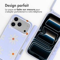 imoshion Coque design en silicone avec cordon Apple iPhone 17 Pro Max - Lila Flower Distance
