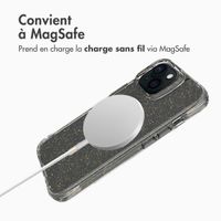 imoshion Coque arrière transparente Pailletée avec MagSafe Apple iPhone 15 - Doré