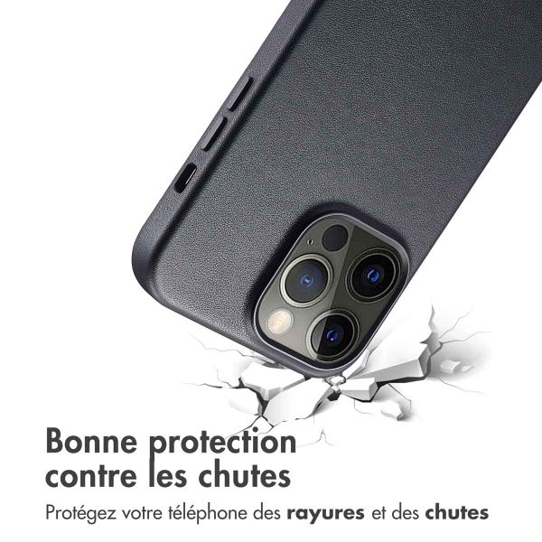 Accezz Coque arrière en cuir avec MagSafe Apple iPhone 14 Pro Max - Onyx Black