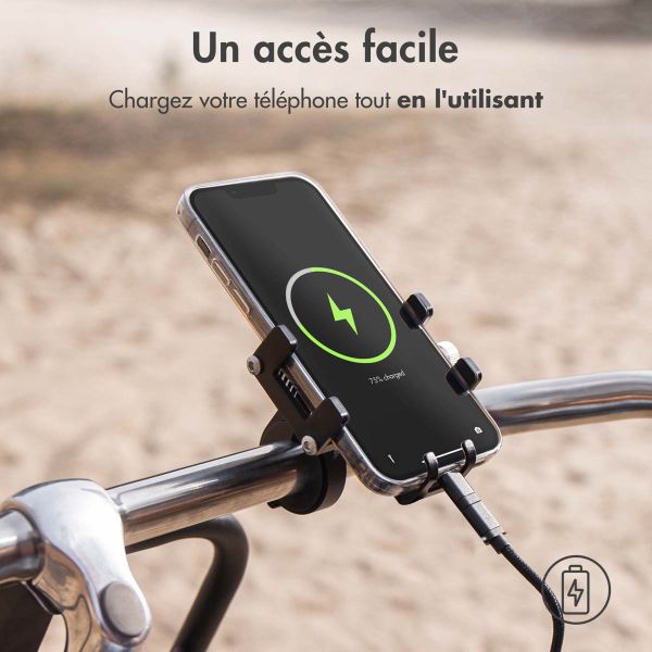 imoshion Support de téléphone pour vélo - Réglable - Universel - Aluminium - Noir