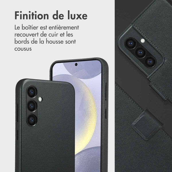 Accezz Étui de télephone portefeuille en cuir 2-en-1 avec MagSafe Samsung Galaxy S24 Plus - Onyx Black