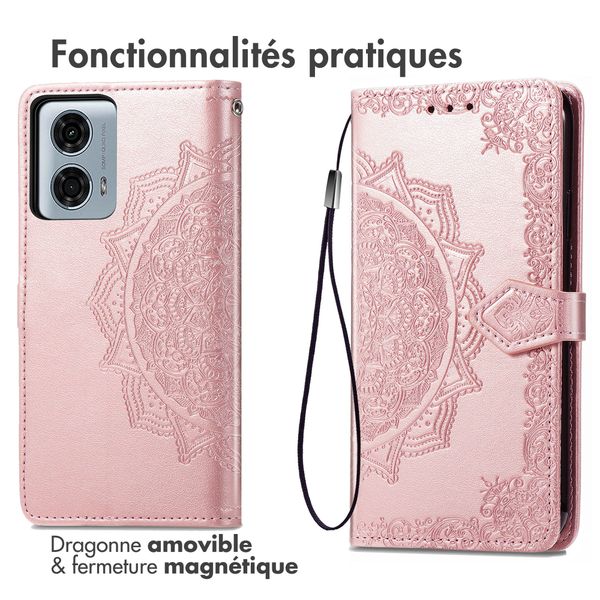 imoshion Etui de téléphone portefeuille Mandala Motorola Moto G24 Power - Rose Dorée