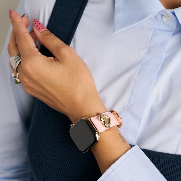 Burga Bracelet en cuir véritable Apple Watch | 44/45/46/49 mm - Pillow Talk / Gold