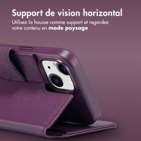 Accezz Étui de télephone portefeuille en cuir 2-en-1 avec MagSafe Apple iPhone 15 - Heath Purple