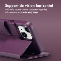 Accezz Étui de téléphone portefeuille en cuir 2-en-1 avec MagSafe iPhone 15 - Heath Purple