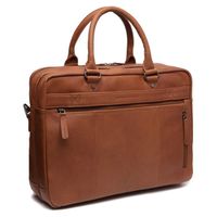 The Chesterfield Brand Sac ordinateur 15-15.6 pouces Boston - Cuir véritable - Cognac